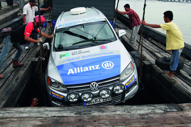 The car was delayed several days in Indonesia The car was delayed several days in Indonesia