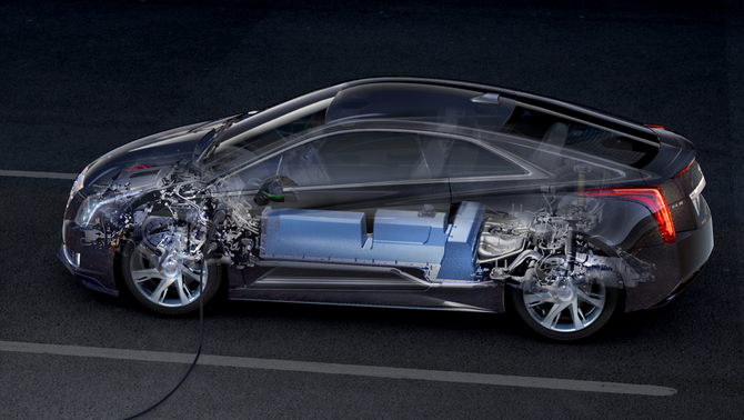 The Cadillac ELR uses a series hybrid where the engine charges the battery The Cadillac ELR uses a series hybrid where the engine charges the battery