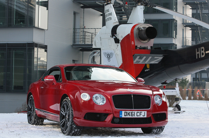 New Bentley Continental V8 Helicoptered into Munich New Bentley Continental V8 Helicoptered into Munich