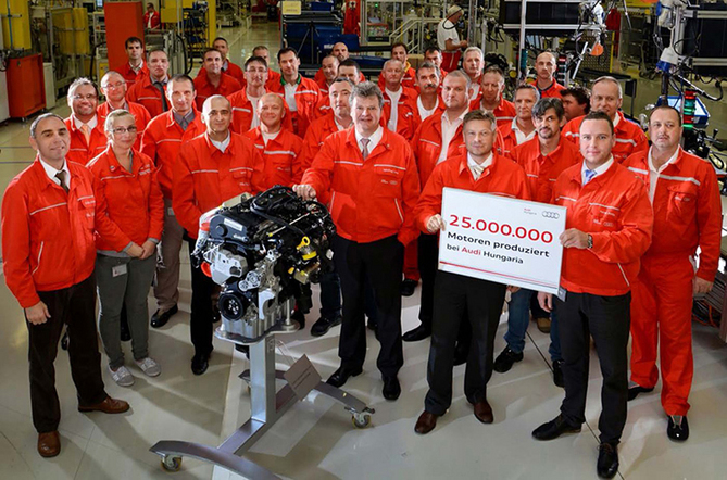 The Audi Hungaria factory has been building engines for the last 20 years The Audi Hungaria factory has been building engines for the last 20 years