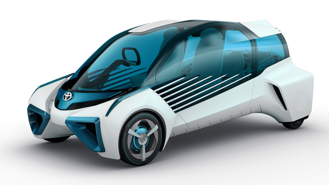 O FCV Plus é capaz de gerar eletricidade a partir de hidrogénio armazenado no exterior do veículo O FCV Plus é capaz de gerar eletricidade a partir de hidrogénio armazenado no exterior do veículo