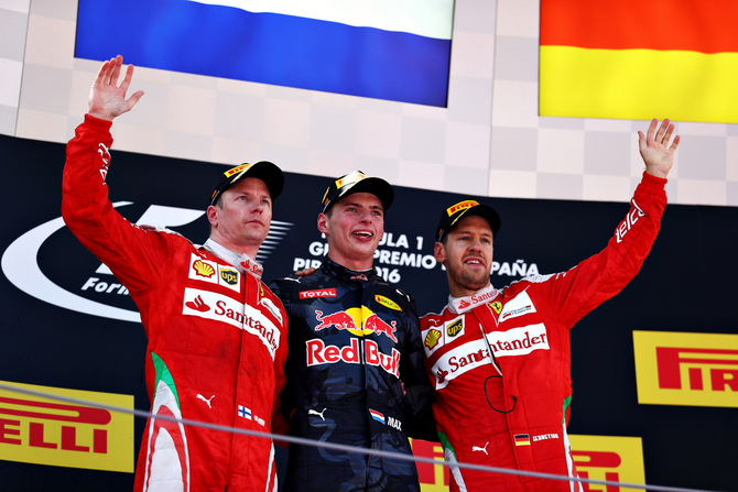 Raikkonen and Vettel completed the podium in Spain Raikkonen and Vettel completed the podium in Spain