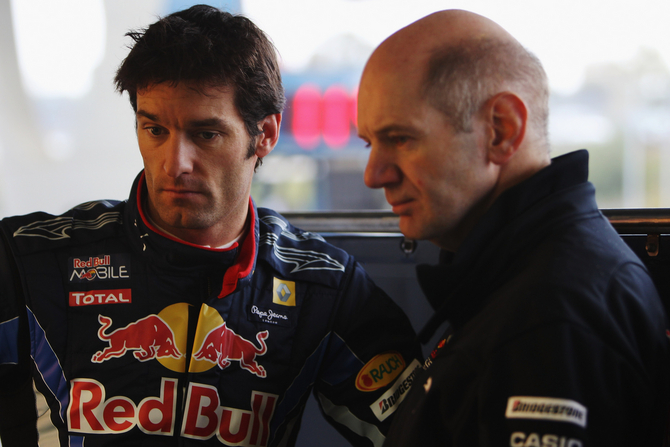 Mark Webber dá crédito a Adrian Newey por grande parte do sucesso da Red Bull Mark Webber dá crédito a Adrian Newey por grande parte do sucesso da Red Bull