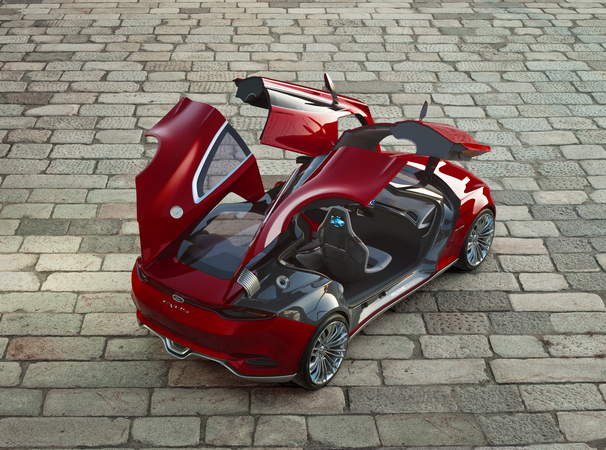 The concept had fenders that lifted as doors The concept had fenders that lifted as doors