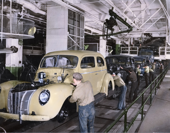 The process reduced production down to smaller steps for workers to complete The process reduced production down to smaller steps for workers to complete