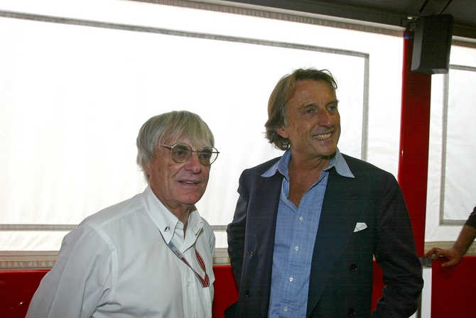 Ecclestone posing with Ferrari boss Luca di Montezemolo Ecclestone posing with Ferrari boss Luca di Montezemolo