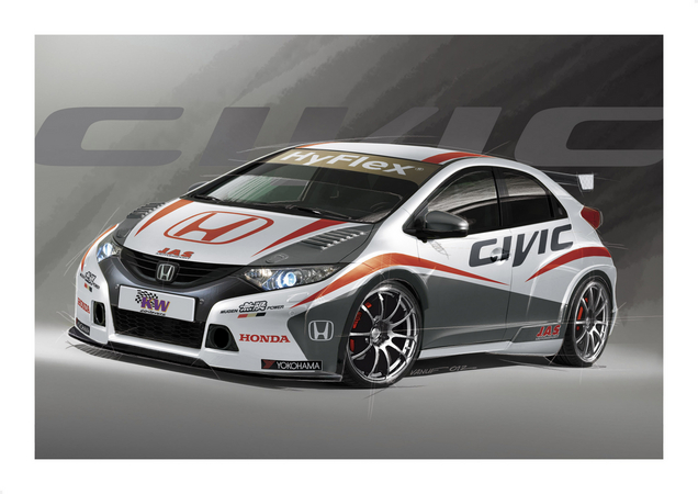 O carro será baseado no Honda Civic de cinco portas europeu O carro será baseado no Honda Civic de cinco portas europeu