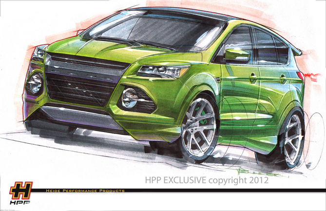 The HPP Escape gets a body kit, lowering kit and bright green paint job The HPP Escape gets a body kit, lowering kit and bright green paint job
