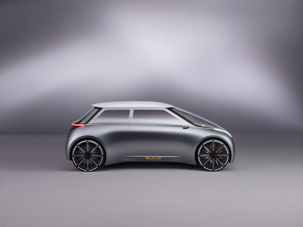 In terms of the concept's design it features a boxy shape without hood, but with an elongates windscreen In terms of the concept's design it features a boxy shape without hood, but with an elongates windscreen