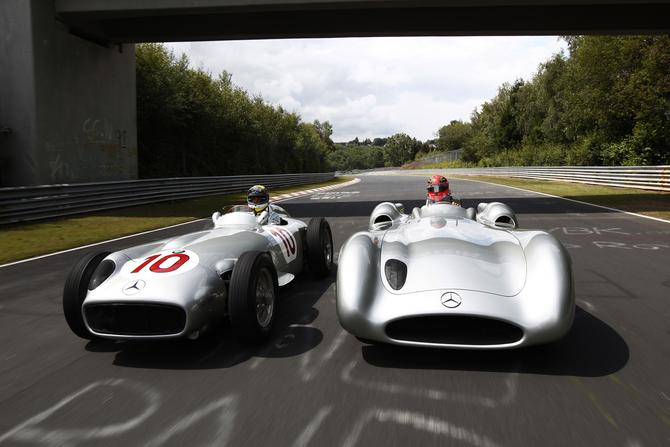 Michael Schumacher and Nico Rosberg Drive Silver Arrows for DTM Opener Michael Schumacher and Nico Rosberg Drive Silver Arrows for DTM Opener