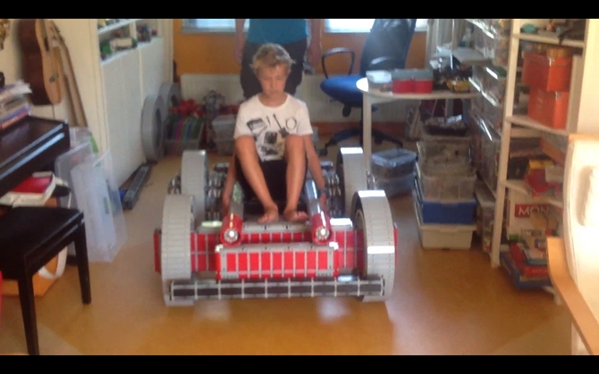 Dutch man builds full size, driving Lego go-kart Dutch man builds full size, driving Lego go-kart