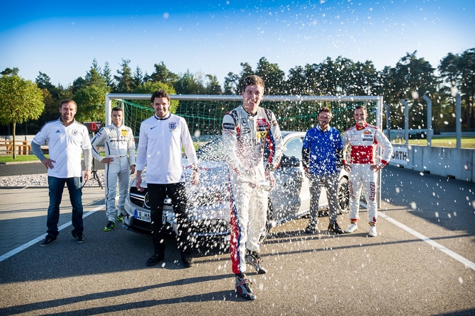 Mercedes collected a footballer and driver from England, Italy and Germany Mercedes collected a footballer and driver from England, Italy and Germany