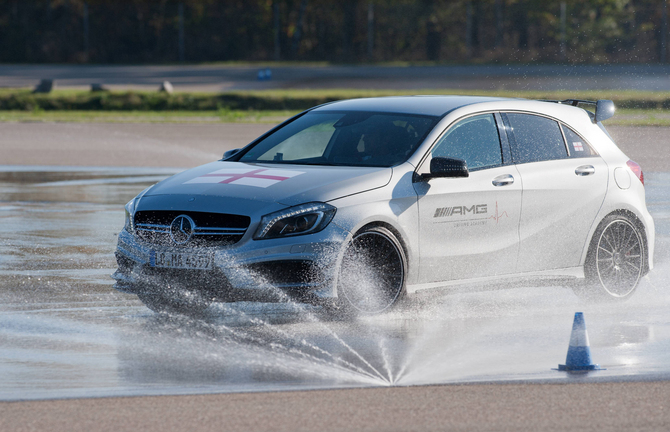 They drove an A45 AMG in the challenges They drove an A45 AMG in the challenges