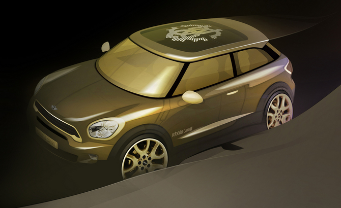 Cavalli MINI Paceman tem pintura iridiscente exclusiva criada pelo próprio estilista para os seus carros Cavalli MINI Paceman tem pintura iridiscente exclusiva criada pelo próprio estilista para os seus carros
