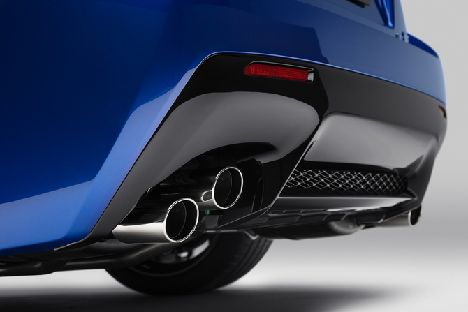 The stacked exhaust from the IS F is also carried over The stacked exhaust from the IS F is also carried over
