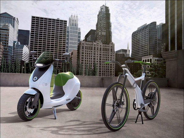 The eScooter posing with the Smart eBike that was released earlier this year The eScooter posing with the Smart eBike that was released earlier this year