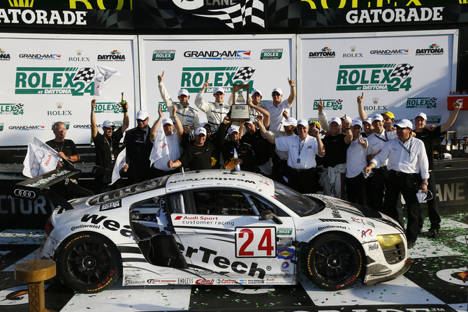 Alex Job Racing gave Audi its first ever 24-Hour GT win in the US Alex Job Racing gave Audi its first ever 24-Hour GT win in the US
