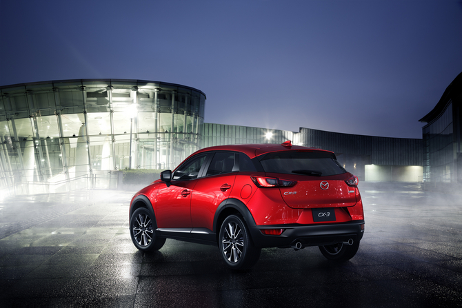 Visually, the CX-3 turns out to be a combination of the new Mazda 2 and CX-5 Visually, the CX-3 turns out to be a combination of the new Mazda 2 and CX-5