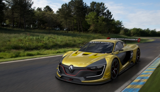 O Renault Sport R.S. 01 possui um proeminente losango que domina a face dianteira do veículo O Renault Sport R.S. 01 possui um proeminente losango que domina a face dianteira do veículo