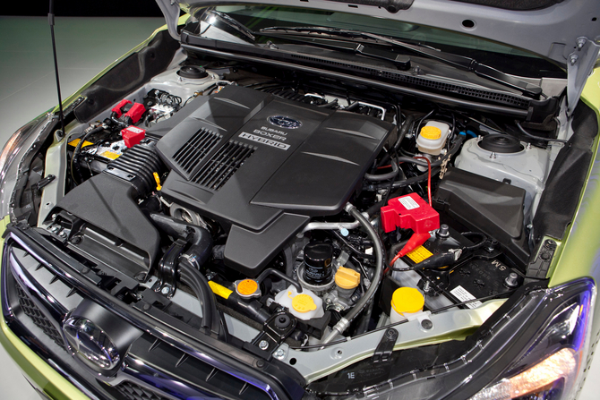 Power comes from a 2.0-liter boxer engine with a 13hp electric motor Power comes from a 2.0-liter boxer engine with a 13hp electric motor