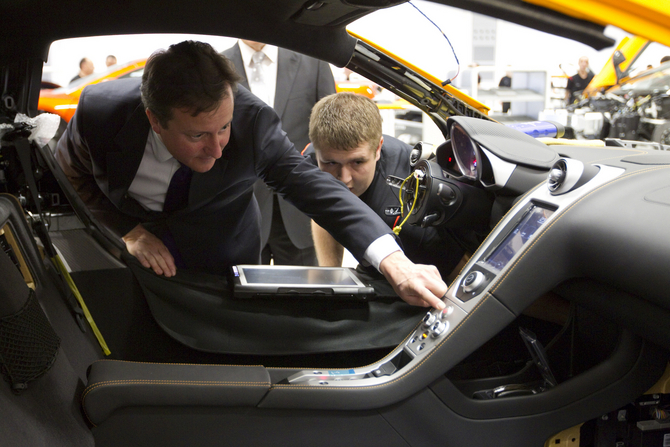 UK PM David Cameron Opens New McLaren Production Center UK PM David Cameron Opens New McLaren Production Center