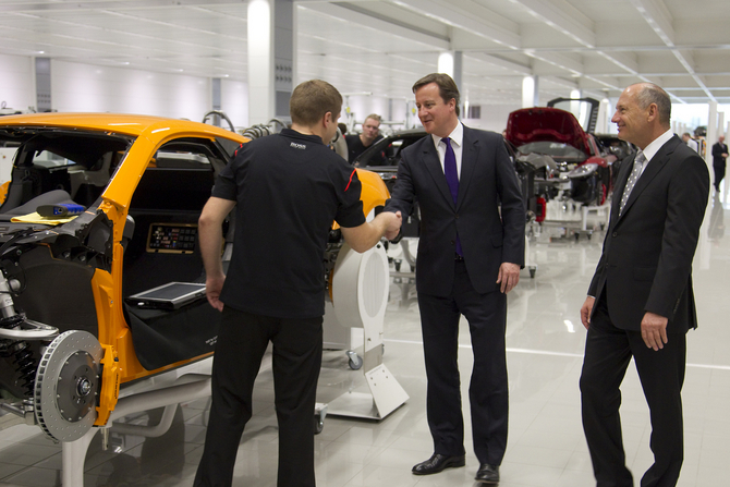 UK PM David Cameron Opens New McLaren Production Center UK PM David Cameron Opens New McLaren Production Center