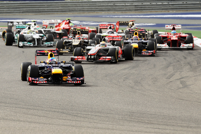 Vettel durante a corrida de domingo Vettel durante a corrida de domingo