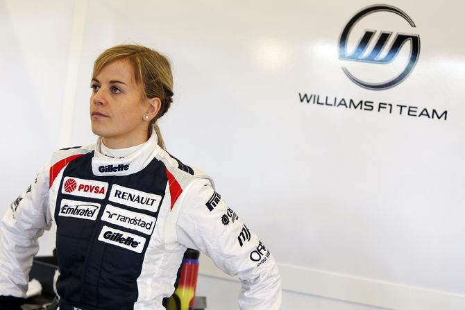 Toto Wolff's wife, Susie, became a development driver for Williams last year Toto Wolff's wife, Susie, became a development driver for Williams last year