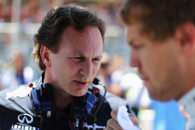 Christian Horner denies reports that Vettel is moving to Ferrari in 2014. Christian Horner denies reports that Vettel is moving to Ferrari in 2014.
