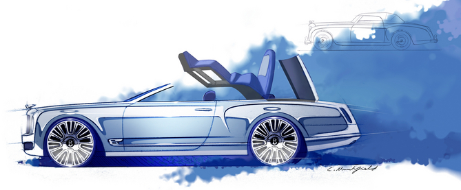 All Bentley has of the car for now are design sketches All Bentley has of the car for now are design sketches