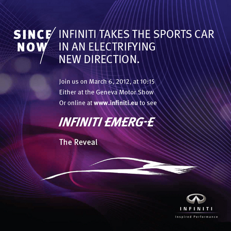 Infiniti Announcing EMERG-E on March 6 at Geneva Motor Show Infiniti Announcing EMERG-E on March 6 at Geneva Motor Show