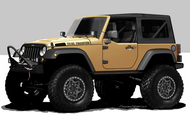 The Wrangler Sand Trooper has a Hemi V8, 5-inch lift and 42-inch tires The Wrangler Sand Trooper has a Hemi V8, 5-inch lift and 42-inch tires