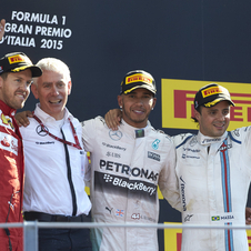 Sebastian Vettel e Felipe Massa subiram ao pódio em Monza