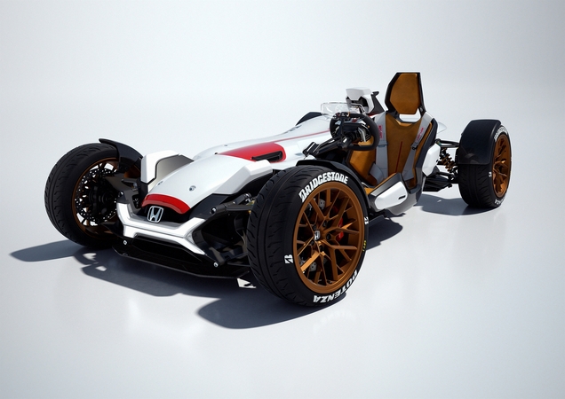 Honda states that the design of the Project 2&4 was inspired by the legendary 1965 Fórmula 1 Honda RA272 Honda states that the design of the Project 2&4 was inspired by the legendary 1965 Fórmula 1 Honda RA272