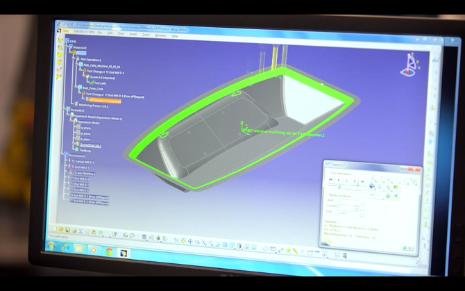 The design is first loaded into CAD software The design is first loaded into CAD software