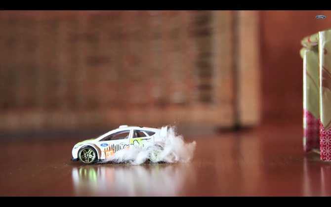 Like last year, the video is created in stop motion using toy cars Like last year, the video is created in stop motion using toy cars