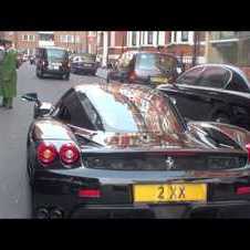 Chasing a Ferrari Enzo in Knightsbridge, London - Revving, Driving, Accelerating
